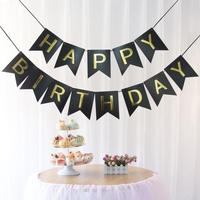 1 SET Paper Happy Birthday Party Bunting Banner Letter Hanging Pastel Pink String Flags Party Decorations