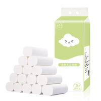 10 Rolls Paper Tissue Paper Towels 4 Layers Thickened Primary Wood Pulp Coreless Paper 10 Rolls Lifting Household Paper