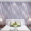 10M 3D Crescent Wave Stripes Embossed Non-woven Flocking Wallpaper Modern Home Wall Decor