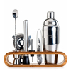 10PCS Cocktail Shaker Set Bar Tool Set with Bamboo Stand Home Bartending Kit Drinking Maker Tools