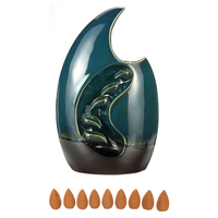 10pcs Cones Handmade Ceramic Buddhism Blackflow Incense Burner Holder Censer Yoga Aromatherapy Decorations Craft