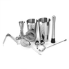 10PCS Stainless Steel Boston Cocktail Maker Cocktail Shaker Drink Bar Tool Set