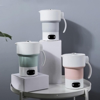 110V-220V Portable Folding Water Kettle Compressed Electric Kettle Travel Kettle Food Grade Silicone Portable Mini Insul