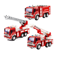 1:16 Fire Truck Extensible Ladder Diecast Car Model Toys with Sound and Light