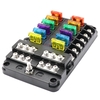 12 Fuse Block Box With Negative Ground Bus Bar Terminals Blade For Car Boat Garavan