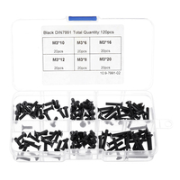 120Pcs M3 Carbon Steel DIN7991 Flat Head Screw Countersunk Hex Socket Cap Bolt for RC Model