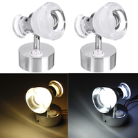 12V Double Head LED Reading Spot Lights Bedside Wall Lamp For RV Boat Caravan Motorhome