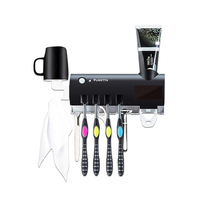 1.2W UV Solar Toothbrush Toothpaste Dispenser Bathroom Accessories Sterilizer Toothbrush Rack Wall Mounted Tooth Brush H