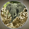 150cm 3D Elephants Printing Microfiber Bath Beach Towel Soft Quick Drying Round Washcloth
