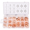150PCS 15 Sizes Copper Metric Sealing Washers Assortment Set Flat Ring Sump Plug Oil Seal Gasket Sealing Washers Crush W