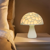 15cm 3D Mushroom Night Light Touch Control 2 Colors USB Rechargeable Table Lamp for Home Decoration
