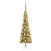 1.5m Artificial Christmas Tree with 150 LEDs,  Easy Assembly Christmas Tree with Metal Stand and 265 Tips Decor for Home, 