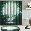1.5x1.8m Magic Unicorn Bathroom Shower Curtain & Waterproof Non Slip Mat with Hook
