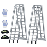 1700 lbs Capacity Heavy Duty Truck Loading Ramp Portable Pickup Includes Gloves Secure Clamps