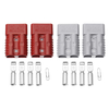 175AMP 600V Bipolar Power Cable Connector Plug 2 Plugs 4 Terminals 1 Pin Rubber Shell ABS Material