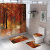 1.8M Maple Prints Bath Shower Curtain Fabric Bathroom Decor Set with 12 Hooks