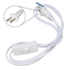 1.8M US Plug White Wire Extension Line Cable On Off Switch Power Cord For LED Light Lamp
