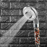 1PC Shower Bath Head Adjustable 3 Modes High Pressure Stone Handheld Shower Head