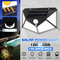 1PC/2PCS/4PCS LED Solar Light 2000mAh Battery Three Modes Human Body Induction Sensor Garden Outdoor Wall Lamp