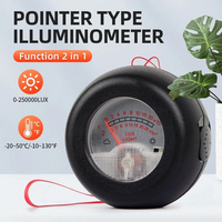 2-in-1 Light Meter Thermometer with High Precision Sensor 0.1~250, 000Lux Dual Display Compact Design for Work Environmen