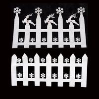 2 Pieces White Foam Snowflake Fence Wall Sticker Christmas Ornament Decoration Window Decals