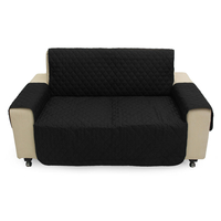 2 Seater Black Pet Sofa Couch Protective Cover Pad Removable Strap Waterproof Cat Dog Pads