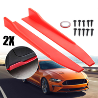 2 X Universal Red Canard Diffuser Winglet Wings Car Side Skirt Rocker Splitters