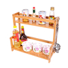 2/3 Tier Spice Herbs Jars Rack Holders Stand Natural Bamboo Wood Wall Mounted Storage for Kitchen Counter