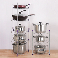 2/3/5-Layers Kitchen Shelf Portable Space Saving Basin Pot Racks Durable Sundry for Organizer Holders