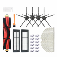 24pcs Replacements for Xiaomi Roborock Xiaowa Vacuum Cleaner Parts Accessories 4*5-arm Side Brushes 2*Filters 1*Main Bru