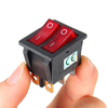 250V15A RED LED Light Bi-directional 6-feet 2-Reset Power Rocker Toggle Button