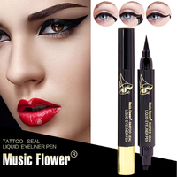 2in1 Music Flower Liquid Eyeliner Stamp Eye Liner Pencil Lon