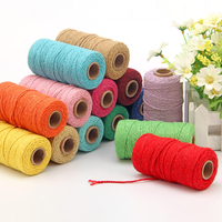 2mmx100m Multi-color Cotton Twist Rope DIY Materials Macrame Rustic Rope Hand Craft Rope Brush