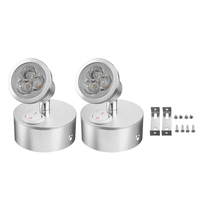 2pcs 12V LED Wall Lights 360° Rotation Spotlight Bedside Reading Lamp For Caravan Boat