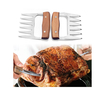 2pcs Bear Claws Meat Divider Meat Shredding Claws Torining Pork Tools Stainless Steel BBQ Forks With Wooden Handle Meat