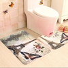 2Pcs/Set Paris Eiffel Tower Non-Slip Bathroom Toilet Pedestal Rug And Bath Mat Bathroom Carpet
