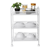 3 Layer Iron Rack Wheel Cart Storage Portable Shelf for Kitchen Bathroom Arrangement