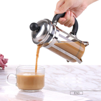 350ML Glass Blunt French Press Coffee Maker Machine Kettle Pot with Stainless Steel Coffee Plunger Hollow Espresso Maker