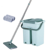 360° Flat Squeeze Cleaning Mop Bucket Self-Wash Microfiber Mop Pads Wet Dry Use