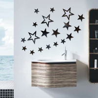 3D Star Multi-color DIY Shape Mirror Wall Stickers Home Wall Bedroom Office Decor