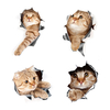 3D Stereo Animal Car Stickers Waterproof Sunscreen Creative Cat Car Windows Sticker Cute Car Decals Ornament