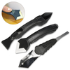 3PCS Rubber Spatula Grout Caulking Tools Kit Scraper Glue Scissors Skim Reinforced