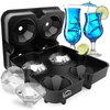 4 Grids Diamant Form Ice Cube Mold Ice Mold Maker Bar Party Silikon Ice Trays for Kitchen Storage Tool