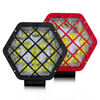 48W 16LED Work Light with Lens Front Bumper Roof Hexagon Mesh Engineering Inspection Lamp White for Boat Truck Off-Road