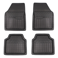 4Pcs/Set Car Floor Mat Universal Artificial Leather Square Vertical Bar