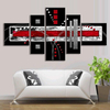 5 PCS Abstract Wall Art Red Black Grey Modern Canvas Print Paintings Home Decorations