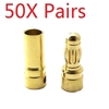 50 Pair 4mm Gold Bullet Connector Banana Plug For ESC Battery Motor