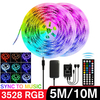 5M/10M 3528 SMD RGB LED Strip Light Sync Music Control Non-waterproof String Lamp+ 44Keys IR Remote Controller