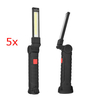 5pcs XANES 175A Multifunction 360Degree Flip Emergency USB Rechargeable COB +LED Flashlight with Magnetic Tail and Coupl