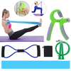 5Pcs/Set Home Fitness Yoga Training Kit Set Indoor Exercise Tools Handgrip + Skipping Rope + Yoga Belt + Resistance Stra